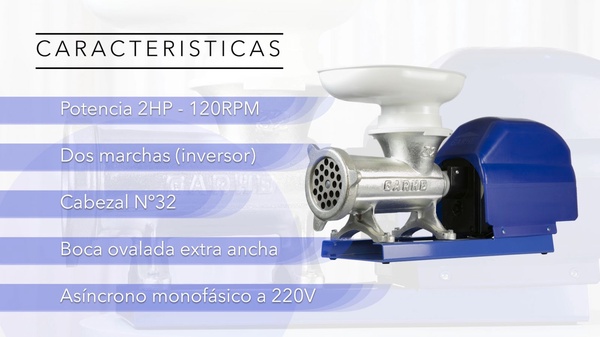 Picadora Embutidora Electrica Garhe N�32 Gr10 2 Hp 120 Rpm